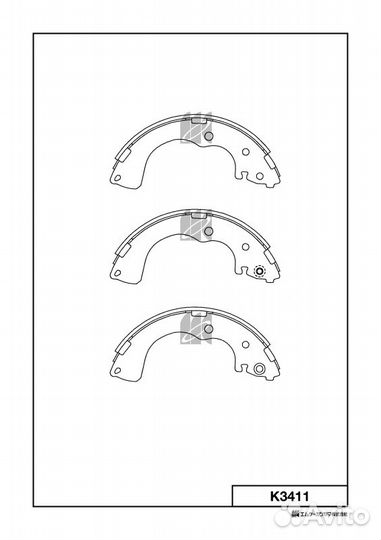 K3411 колодки тормозные задние Mazda MPV 2.0i