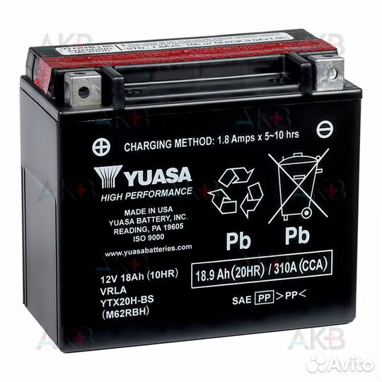 Аккумулятор для мотоцикла Yuasa YTX20H-BS - 18.9 А