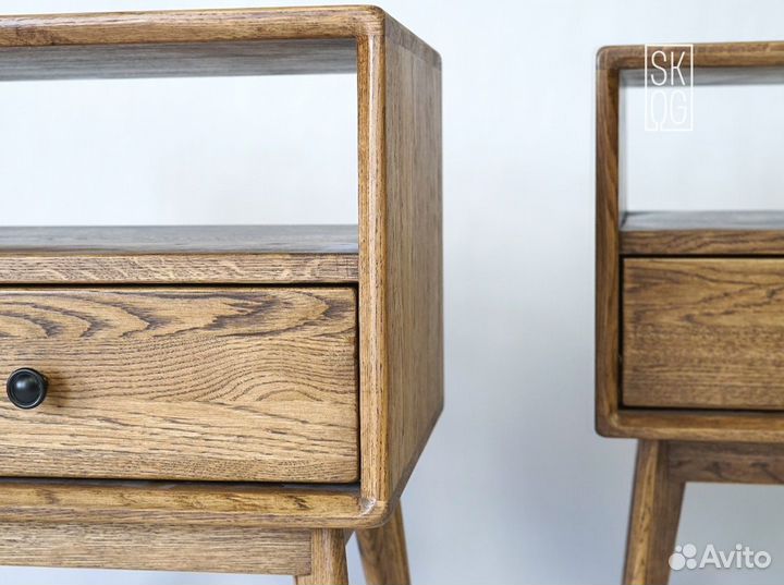 Тумба дабл «Обычная» из дуба, цвет табак