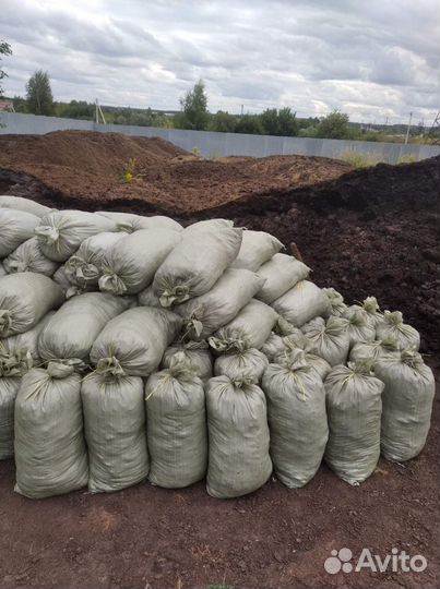 Конский навоз в больших мешках, перегной