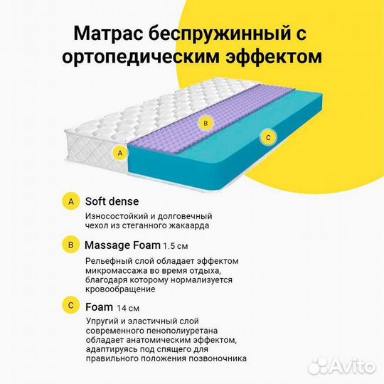 Матрас беспружинный Дивальдо Слип 200х200