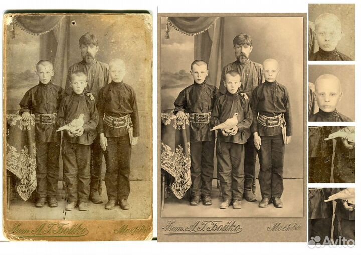 Реставрация старых фотографий, ретушь, фотошоп