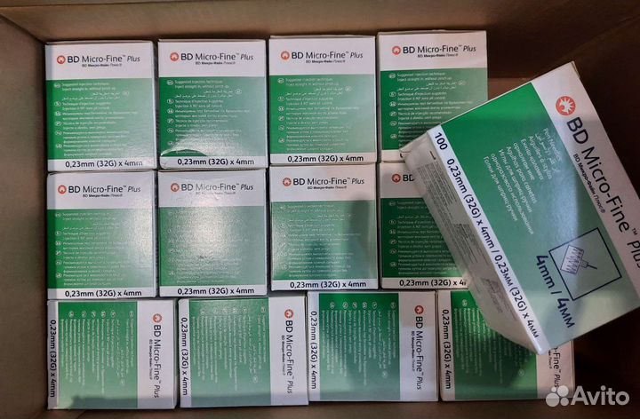 Иглы для шприц-ручек. Micro Fine 4mm. Микрофайн 4