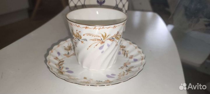 Чашка с блюдцем лфз Ломоносовский Фарфоровый Завод