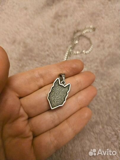 Кулон Волк на серебряной цепи