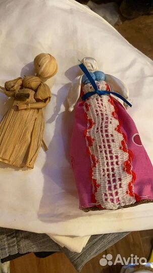 Куклы тряпичная и соломенная