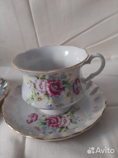 Чашка с блюдцем, 2 пары, Коростень