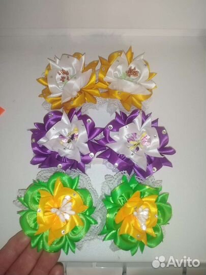 Бантики на резиночках и заколочках, пара