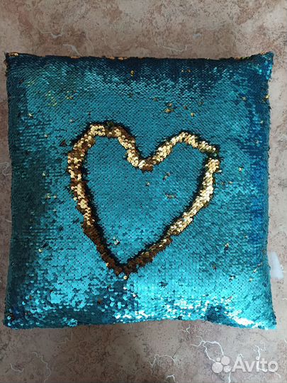 Подушка с пайетками 2х цветная