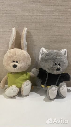 Мягкие игрушки Заяц и Волчонок