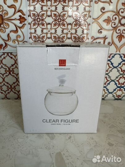 Конфетница 400 мл, с крышкой, стекло, kuchenland