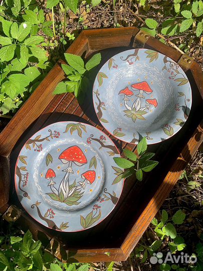 Тарелка керамика ручная работа