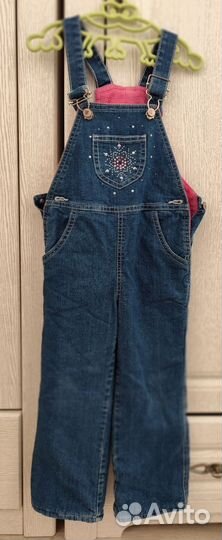 Полукомбинезон джинсовый утеплённый (флис)