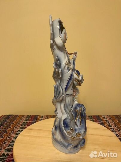 Винтажная фарфоровая статуэтка Гуаньинь, 1990-е гг
