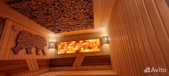Панно из можжевельника для бани