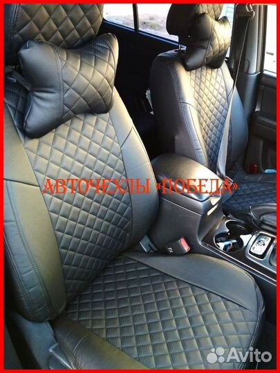 Чехлы Nissan Juke из экокожи чёрные Ромб