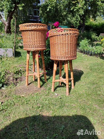 Плетёные горшки для цветов