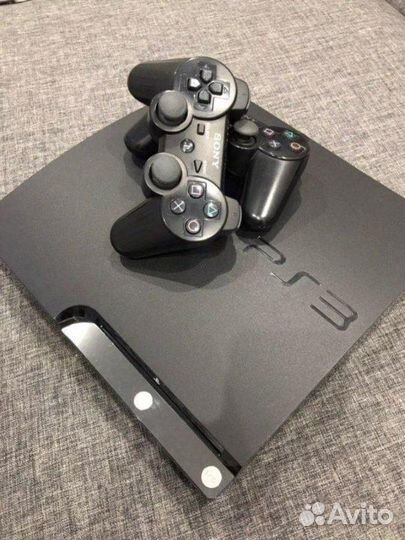 Sony PS3 Slim 500Gb 60 игр 2 геймпада
