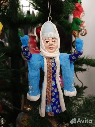 Елочная ватная игрушка