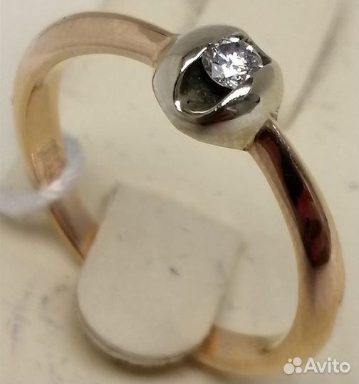 Кольцо / размер 17 / 2,87г / Золото585 / бриллиант