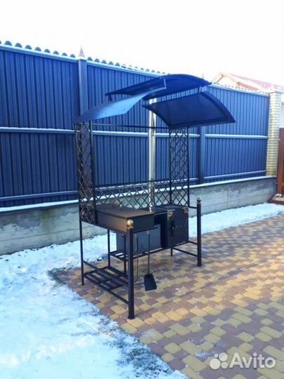 Мангал с печкой под казан