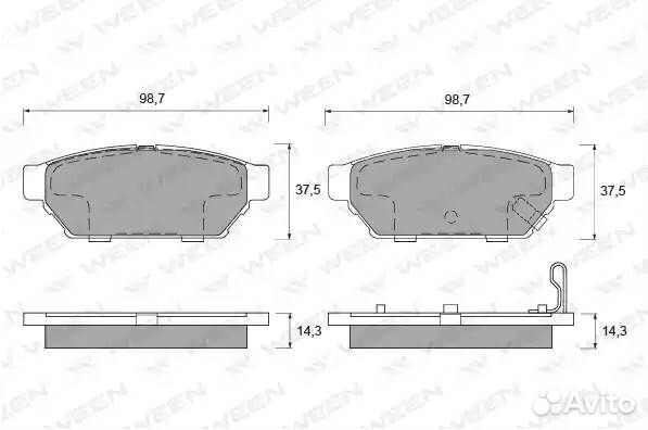 Тормозные колодки дисковые задние mitsubishi Caris