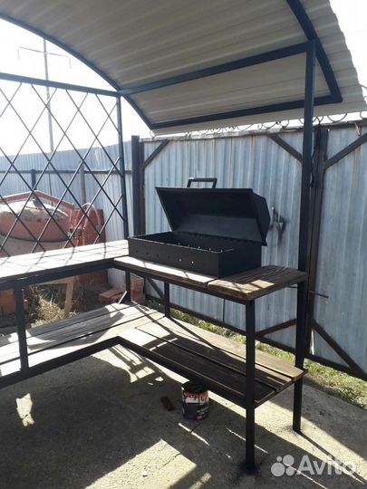 Казан мангал зона с крышей