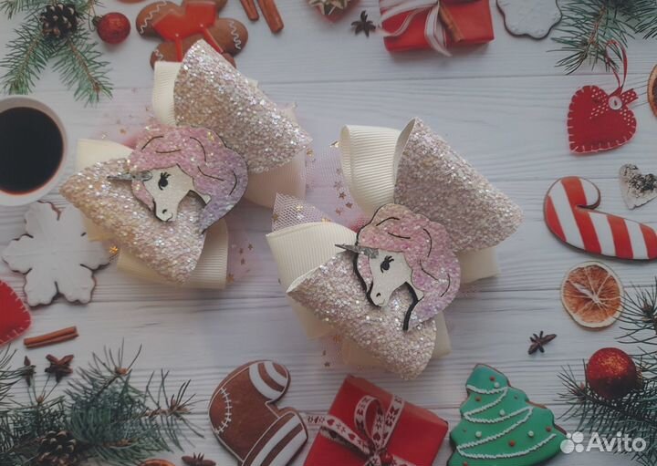 Бантики с единорогами