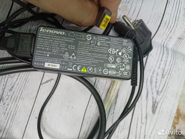 Блок питания для ноутбука Lenovo 20V, 2.25A, 45W п