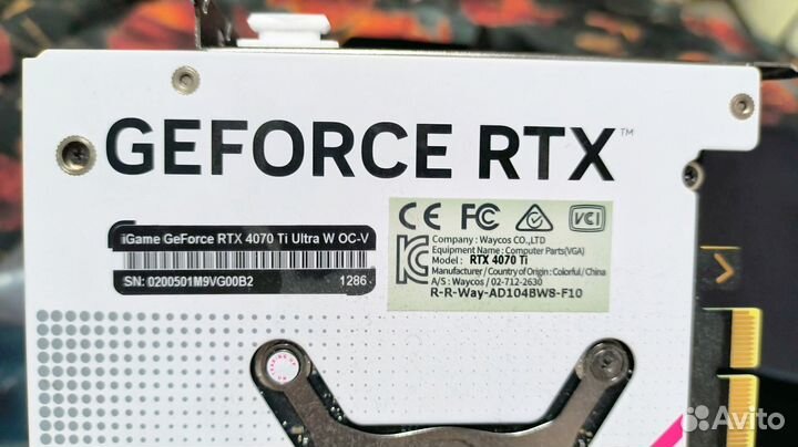 GeForce RTX 4070 Ti iGame Ultra W OC-V 12 гб