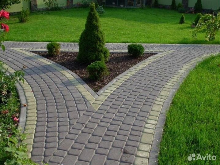 Тротуарная плитка Гжелка