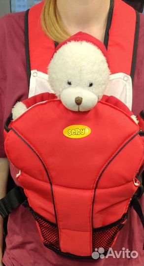 Рюкзак переноска кенгуру Selby красный