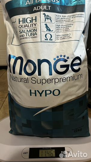 Корм для собак monge hypo гипоалергенгый