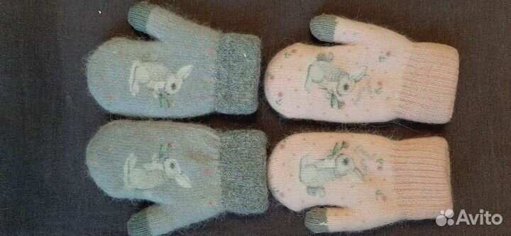 Варежки, шарф