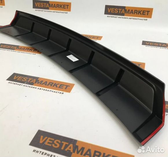 Диффузор на задний бампер шагрень Лада Приора 2