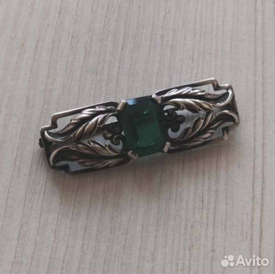 Антикварная брошь серебро 835