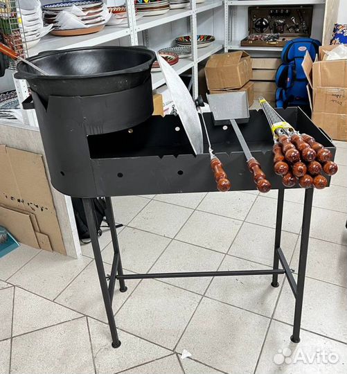 Мангал с печью под казан