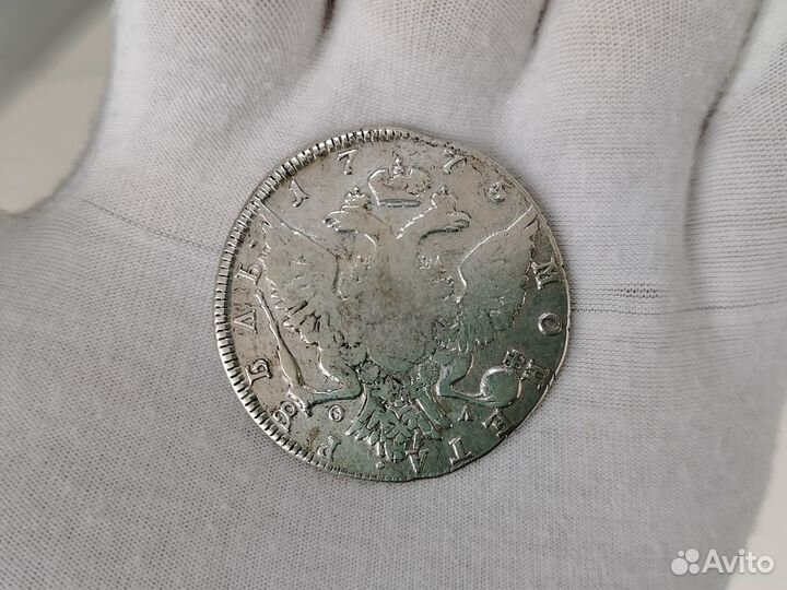 Монета рубль 1775 СПБ фл Екатрина II оригинал