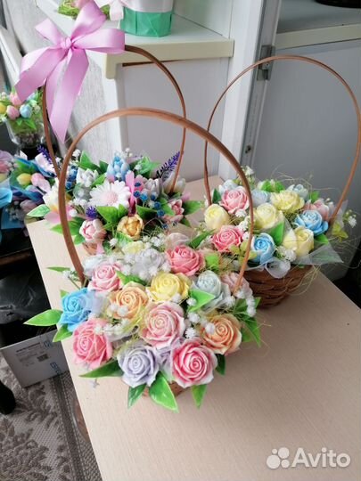 Букеты из мыльных цветов