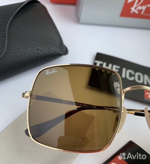 Очки ray ban square коричневые