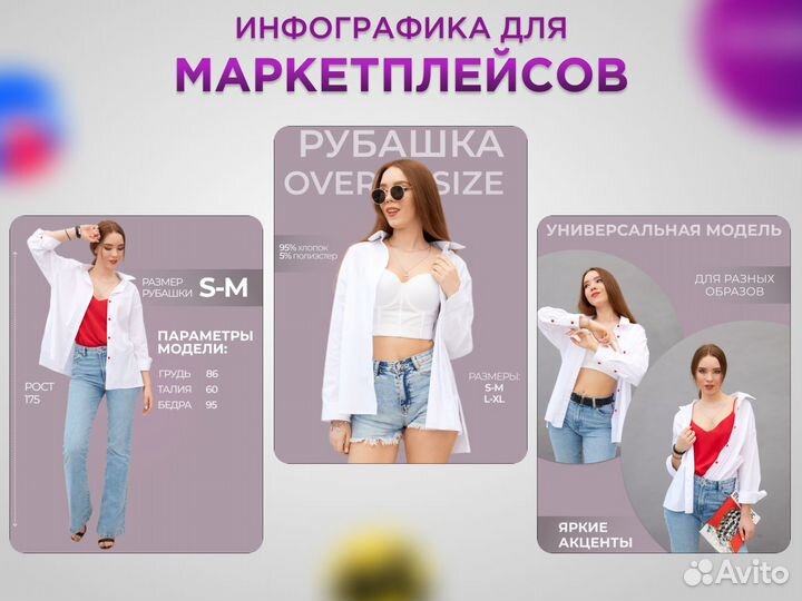 Инфорграфика для маркетплейсов Wildberries/Ozon/YM