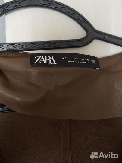 Кожаный плащ zara