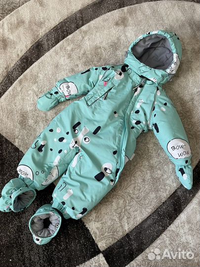 Зимний комбинезон для девочки 74-80