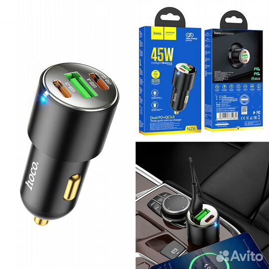 Автомобильное зарядное устройство Hoco NZ6, 45W