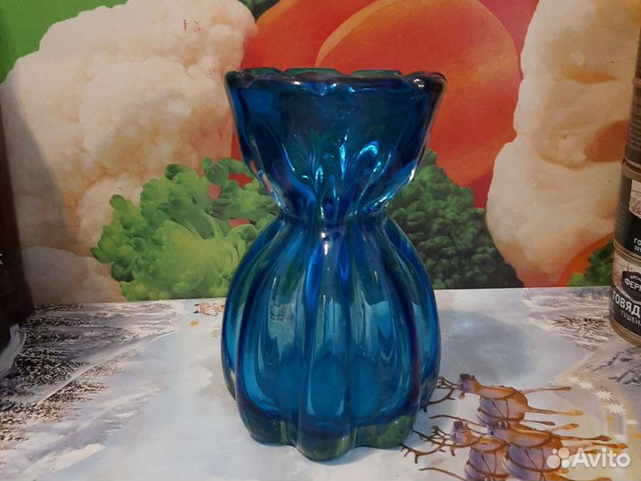 Ваза толстое цветное стекло