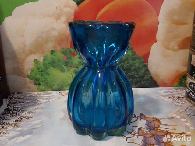 Ваза толстое цветное стекло
