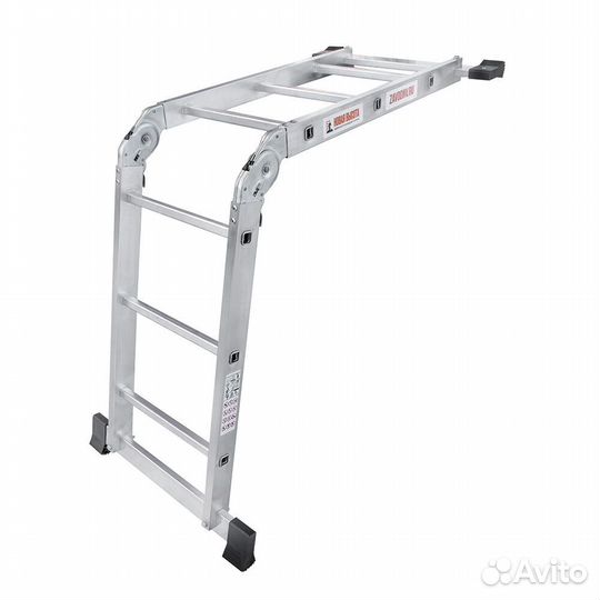 Лестница алюминиевая шарнирная двухсекционная 3 ступени Новая высота бытовая