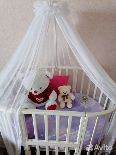 Детская кроватка Скандия 10 в 1 с маятником