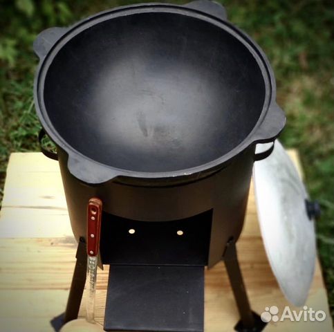 Казан чугунный 10л с печкой+ шумовка в подарок