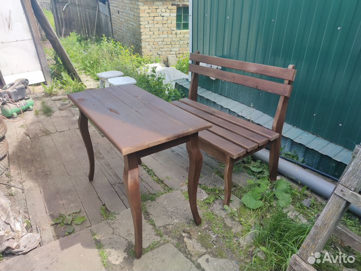 Скамейка садовая со столом